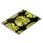 Creatief naadloos patroon met tropische bladeren e notitieboek (Linkerzijde)