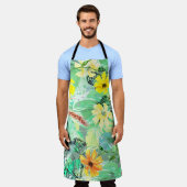 Creatief naadloos waterverf patroon van planten, H Schort (Gedragen)