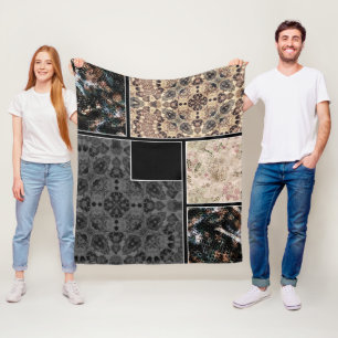 Creatief ontwerp foto's tekst sierslang fleece deken