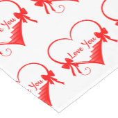 Creatief ontwerp met rode harten korte tafelloper (Hoek)