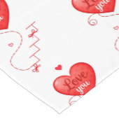 Creatief ontwerp met rode harten korte tafelloper (Hoek)