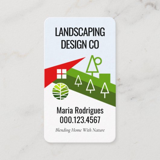 Creatief ontwerp voor thuislandschap visitekaartje (Voorkant)