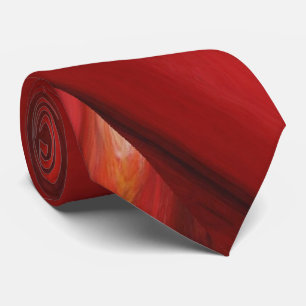 Creatief Origineel Rood Bruinachtig Abstract Kunst Stropdas