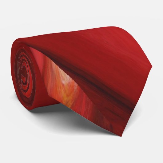 Creatief Origineel Rood Bruinachtig Abstract Kunst Stropdas (Opgerold)
