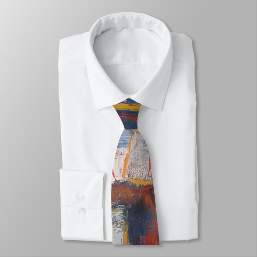 Creatief Origineel Sinaasappel Rood Blauw Abstract Stropdas (Gebonden)