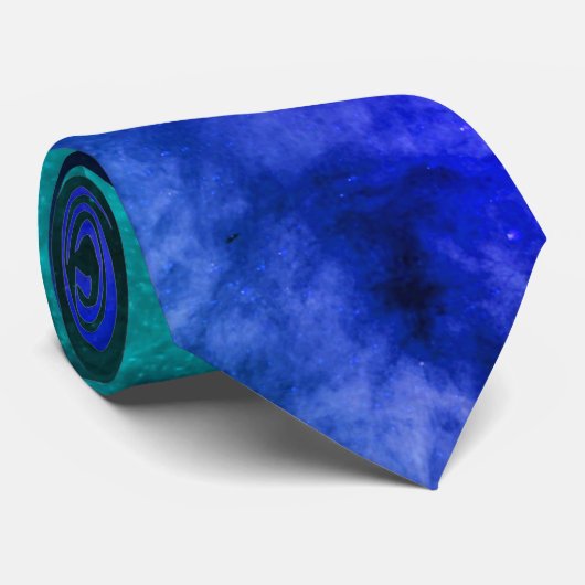 Creatief Origineel Stijlvol Blauw Abstracte Kunst  Stropdas (Opgerold)