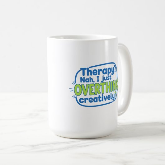 Creatief overdenken koffiemok (Voorkant rechts)