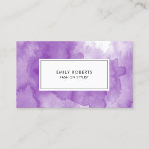 Creatief Paars Aquarel Elegant Professioneel Visitekaartje