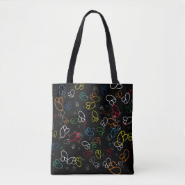 Creatief patroon van kleurrijke naam initialen tote bag