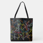 Creatief Patroon van Kleurrijke Namen Tote Bag (Voorkant)