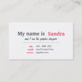 Creatief persoonlijk visitekaartje (Achterkant)