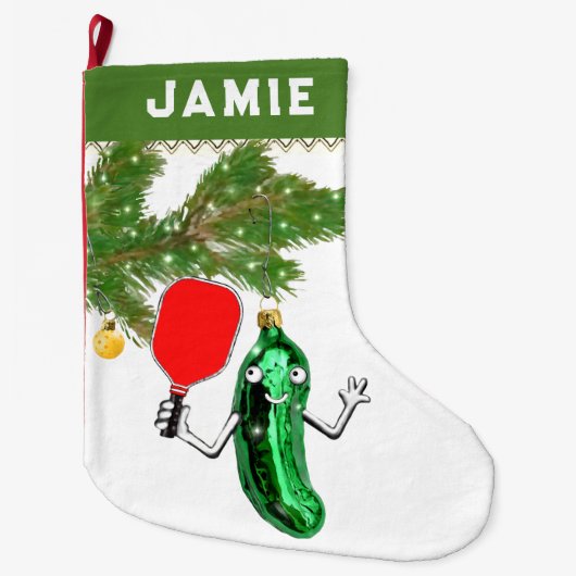 Creatief Pickleball Cadeau Grote Kerstsok (Voorkant)