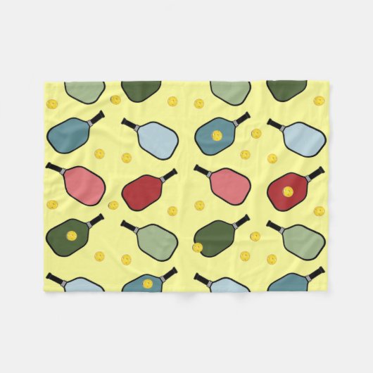 Creatief Pickleball Fleece Deken (Voorkant (Horizontaal))