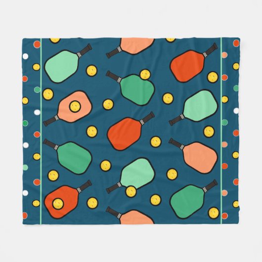 Creatief Pickleball Fleece Deken (Voorkant (Horizontaal))