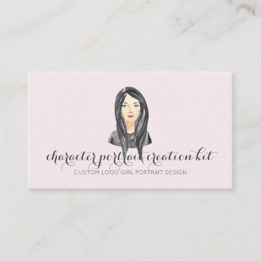 Creatief Portret Karakter Ontwerp Grafisch Kunsten Visitekaartje (Voorkant)