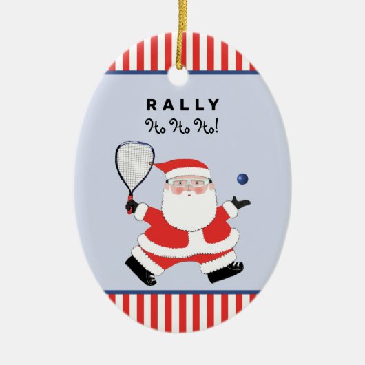 Creatief Racquetball Kerstmis Collectible Keramisch Ornament (Voorkant)