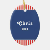 Creatief Racquetball Kerstmis Collectible Keramisch Ornament (Achterkant)