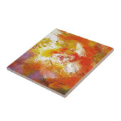 Creatief Rood Geel Abstract Art Tegel Tegeltje (Zijkant)