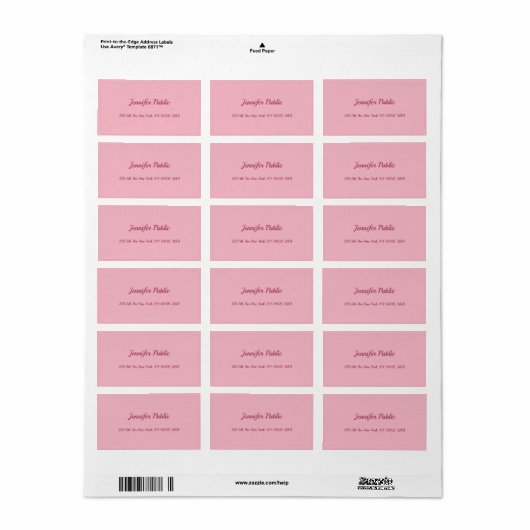 Creatief Roze Eenvoudig Handgeschreven Modern Eenv Etiket (Full Sheet)