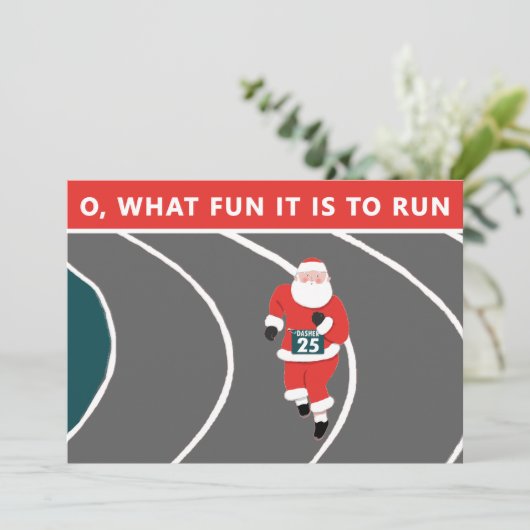 Creatief Running Christmas Feestdagenkaart (Staand voorkant)