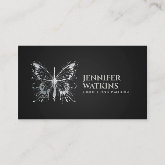 Creatief schrijven - Fountain Ink Pen Butterfly Visitekaartje (Voorkant)