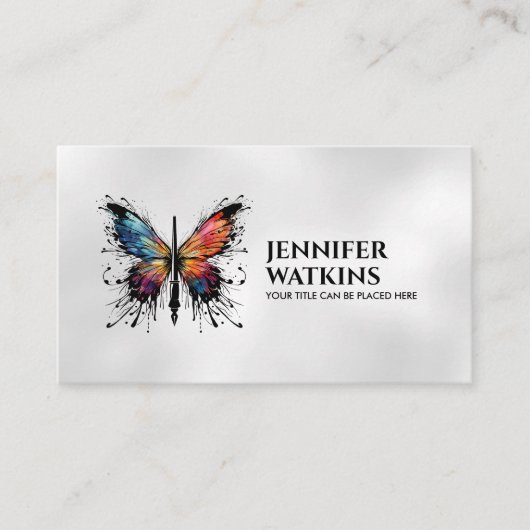 Creatief schrijven - Fountain Ink Pen Butterfly Visitekaartje (Voorkant)