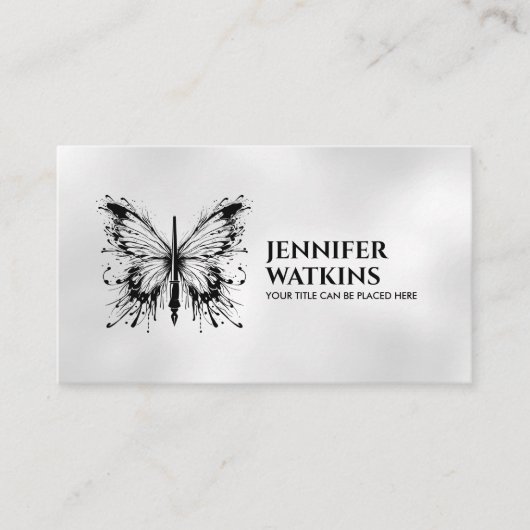 Creatief schrijven - Fountain Ink Pen Butterfly Visitekaartje (Voorkant)