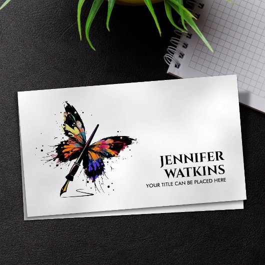Creatief schrijven - Fountain Ink Pen Butterfly Visitekaartje