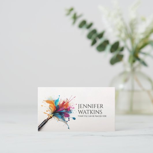 Creatief schrijven - Fountain Ink Pen Visitekaartje (Staand voorkant)