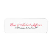 Creatief Script Rood Zwart & Wit Stijlvolle Famili Etiket (Voorkant)