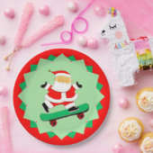 Creatief Skateboarden Kerstfeest Papieren Bordje (Feest)