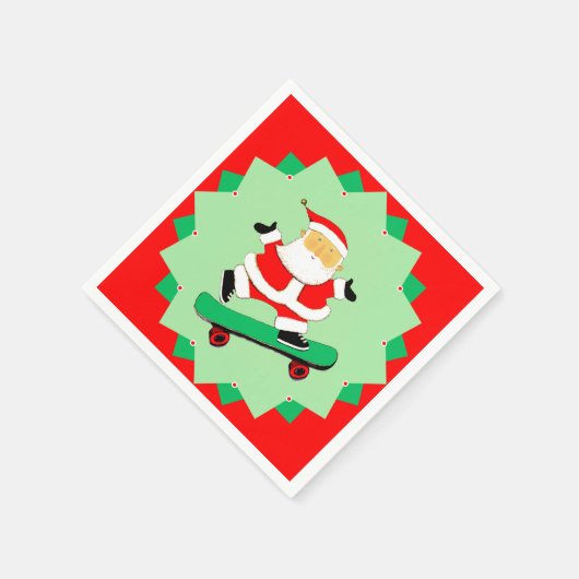 Creatief Skateboarden Kerstfeest Servet (Hoek)