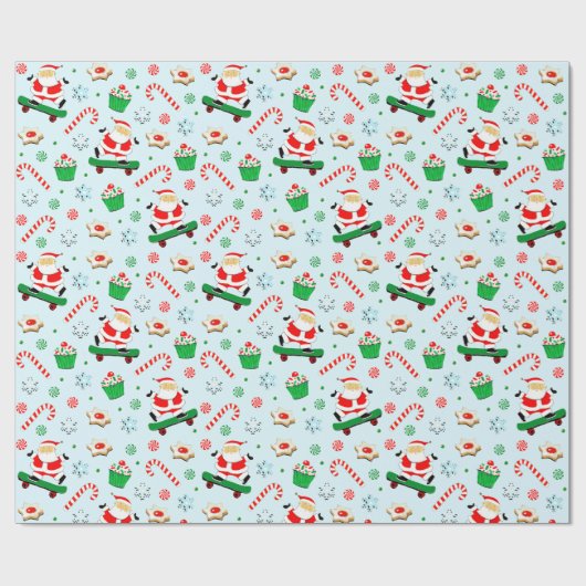 Creatief Skateboarden Kerstmis Cadeaupapier (Vlak)