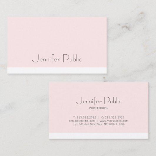 Creatief, stijlvol design, zwart, roze, luxe visitekaartje (Voorkant / Achterkant)