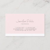 Creatief, stijlvol design, zwart, roze, luxe visitekaartje (Achterkant)