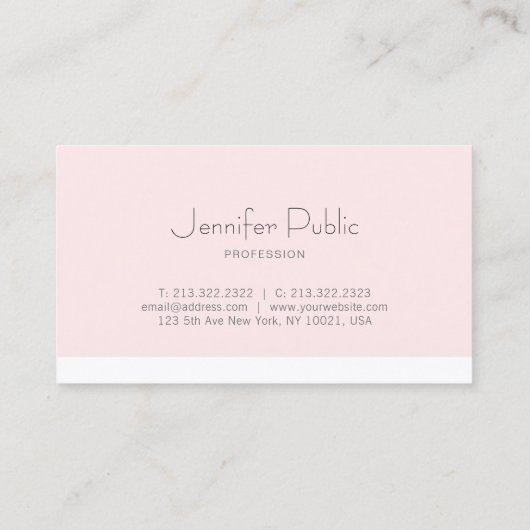 Creatief, stijlvol design, zwart, roze, luxe visitekaartje (Achterkant)