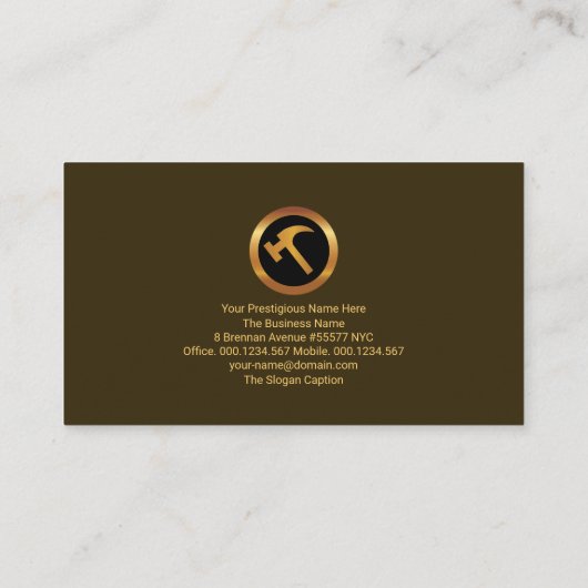 Creatief Stijlvol Goud Gebouw Lijst Bouw Visitekaartje (Achterkant)