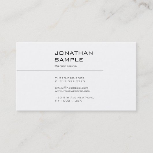 Creatief stijlvol grafisch ontwerp, professioneel  visitekaartje (Voorkant)