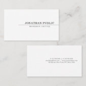 Creatief stijlvol, modern design elegant wit vlak visitekaartje (Voorkant / Achterkant)