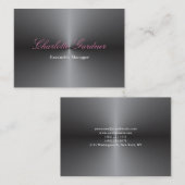 Creatief stijlvol uniek modern metallic zilver visitekaartje (Voorkant / Achterkant)