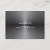 Creatief stijlvol uniek modern metallic zilver visitekaartje (Achterkant)