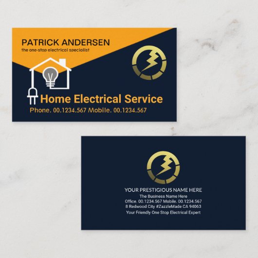 Creatief thuis elektrisch bedradingssysteem visitekaartje (Voorkant / Achterkant)