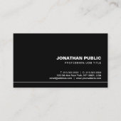 Creatief Trendy Professioneel Elegant Zwart Plain Visitekaartje (Voorkant)