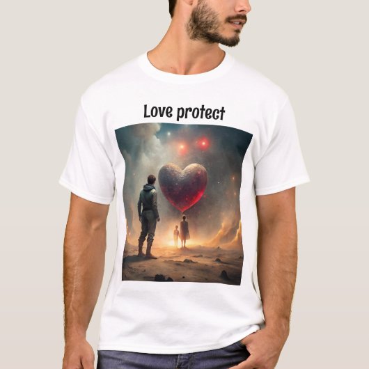 Creatief t'shirt voor hoe liefde kan beschermen t-shirt (Voorkant)