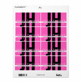 Creatief Uniek Modern | Roze Zwart Wit Adres Etiket (Full Sheet)