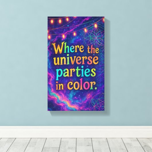Creatief Universum Kosmisch Carnaval Canvas Decor (Insitu (Houten vloer))