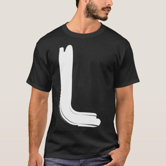 Creatief Vet Wit Letter L Alfabet Marker T-shirt (Voorkant)