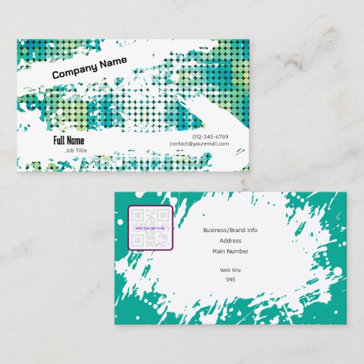 Creatief Visitekaartje met QR - Retro Vibes (B) (Voorkant / Achterkant)