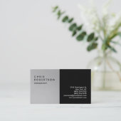 Creatief Visitekaartje voor hedendaags grijs zwart (Staand voorkant)