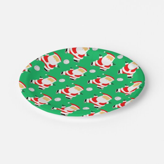 Creatief Volleybal Kerstfeest Papieren Bordje (Gekanteld)